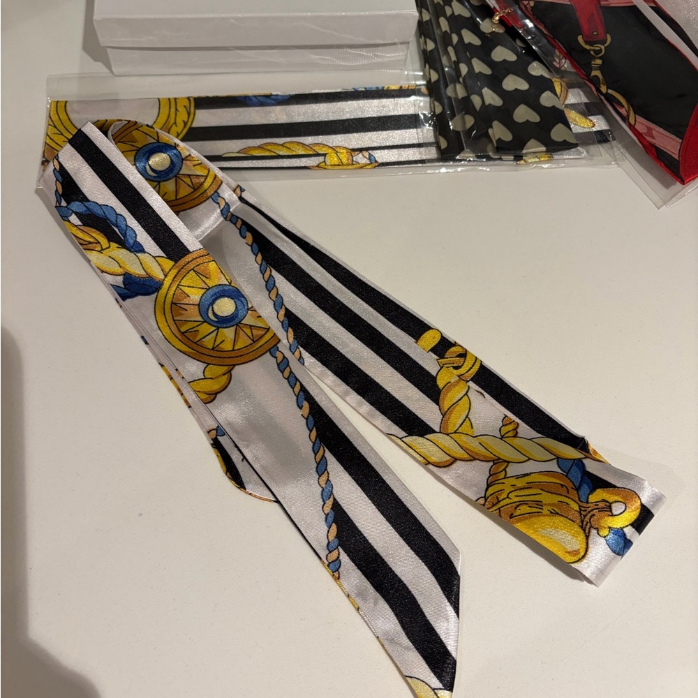 Striped Nautical Silk Scarf